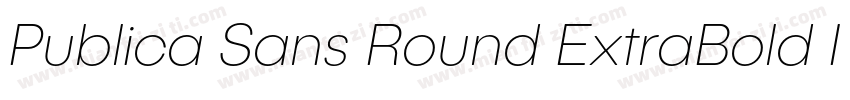 Publica Sans Round ExtraBold Italic字体转换
